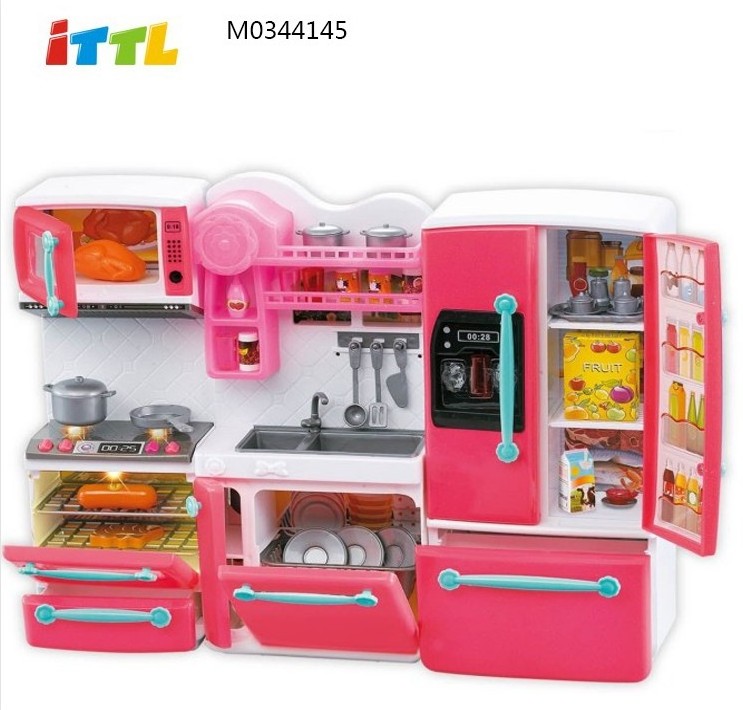 Kid toys stoves Wash Basin Refrigerator With Light Music kitchen toy set for wholesales