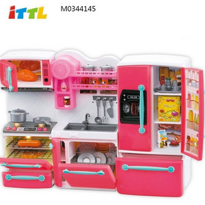 Kid toys stoves Wash Basin Refrigerator With Light Music kitchen toy set for wholesales