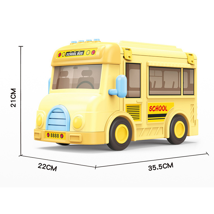 ITTL Assembled lovely bus role pretend play educational toys toddlers mini scene school bus toy