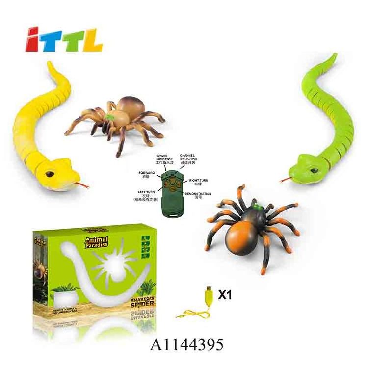 2.4g wholesale new rc model infrared snake and spider plastic rc animal with usb charger