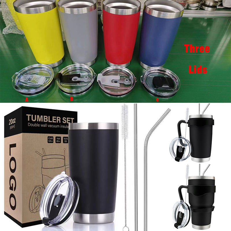 Insulated Stainless Steel 20 Oz Travel Beverage Tumbler Coffee Wine Cup Mug