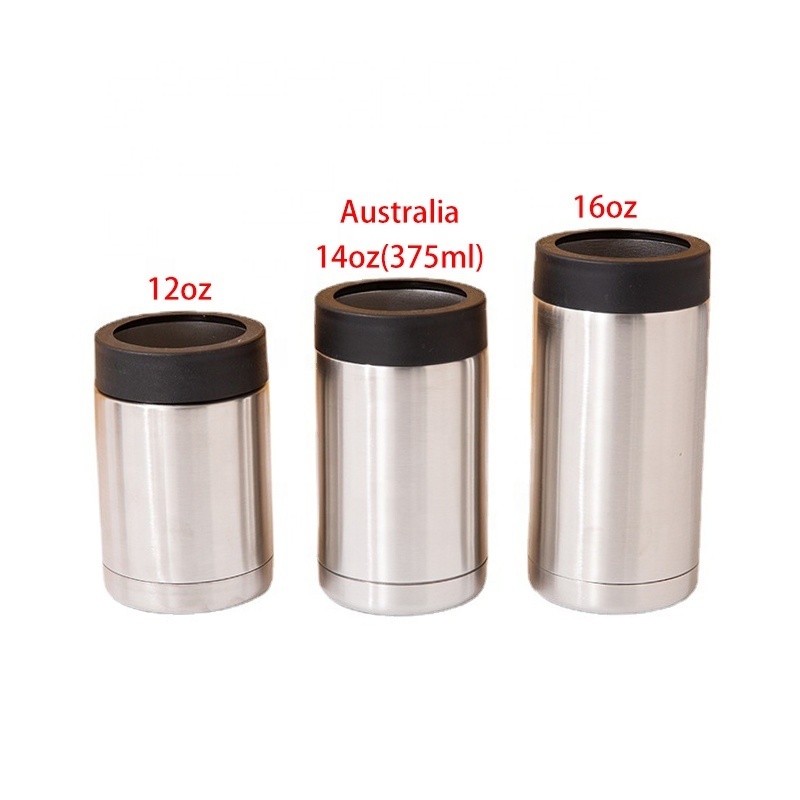 Custom LOGO 375ml Beer Can Cooler Double Wall Insulated Stainless Steel Stubby Cola beer can Coolers For Australia Cans