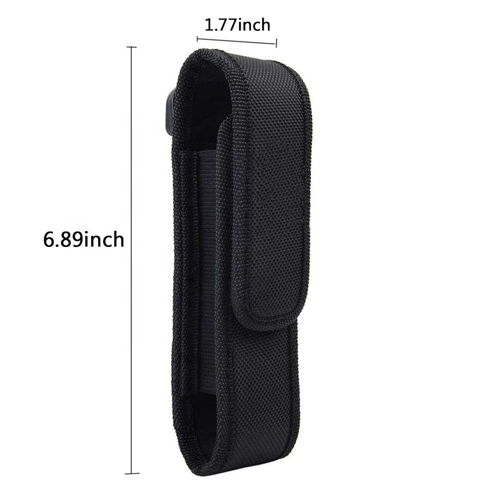 Heavy Duty Nylon Belt Pouch Carry Case with 360 Degree Rotatable Clip for Handheld LED Flashlights, Batons, Tactical Torches