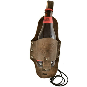 Leather Beer Holder, Leather Beer Holster, Leather Drink Holster