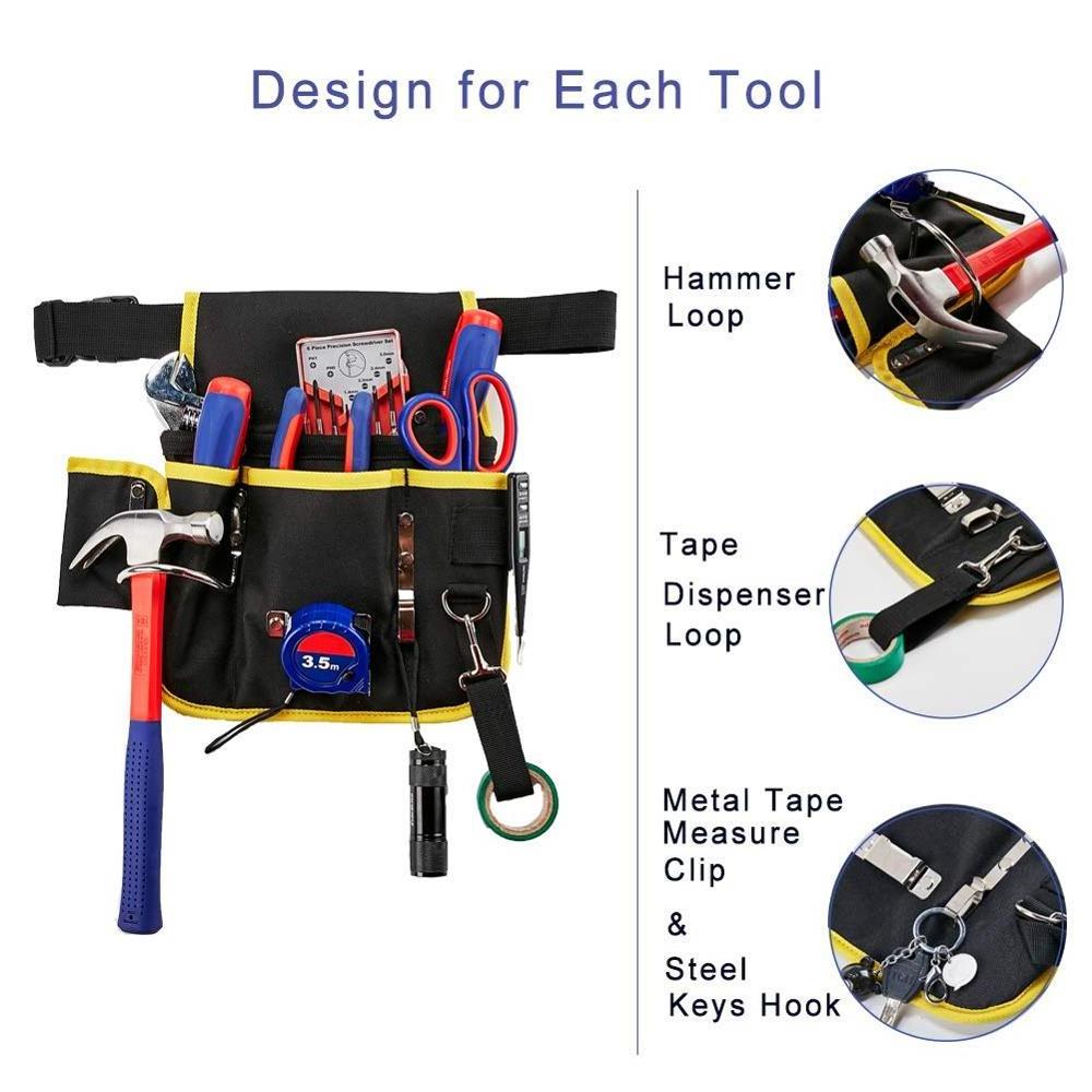 Heavy Duty Waterproof Hairdressing Gardening Electrical Maintenance Carpenters Electrician Tool Belt for for Tools, Flashlight