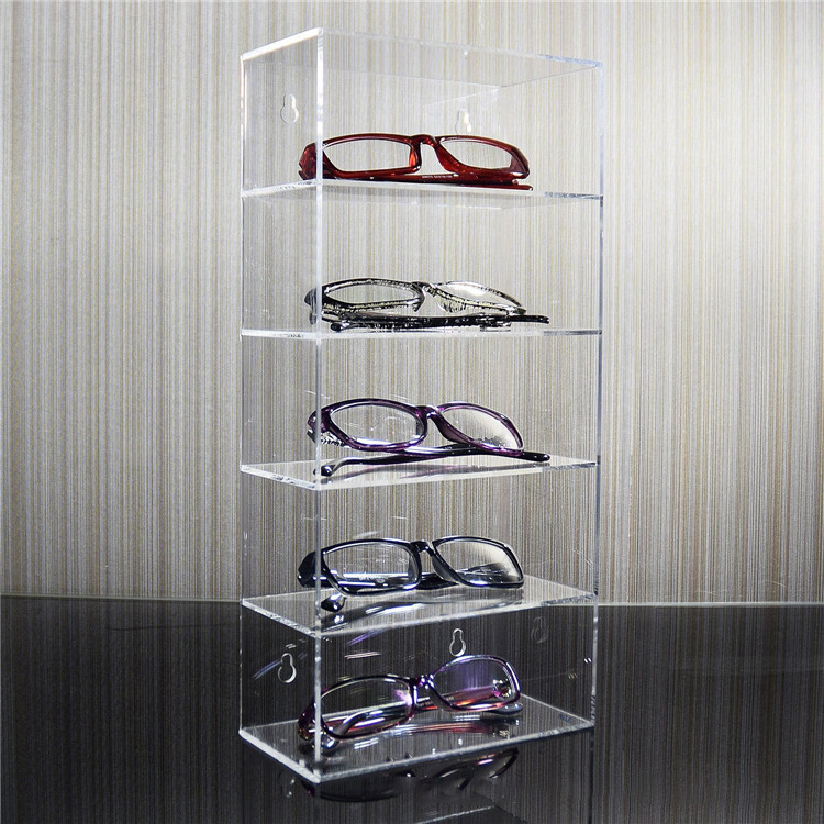 Wall Mounted Acrylic Eyewear Display 5 Shelf Sunglasses Eyewear Display Sunglasses Holder For Wall