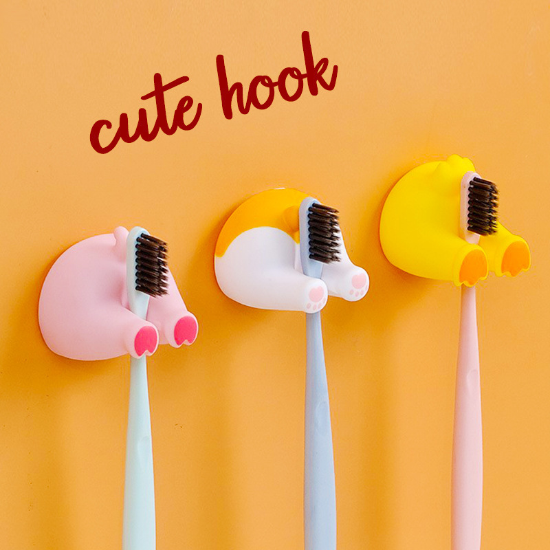 New Cute Animal Wall Hook Home Decor Bathroom Tower Hanger Hook Toothbrush Holder Keys Bags Coat Hanger Hook Organizer Rack