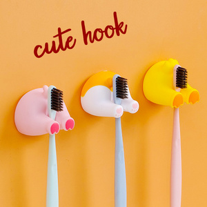 New Cute Animal Wall Hook Home Decor Bathroom Tower Hanger Hook Toothbrush Holder Keys Bags Coat Hanger Hook Organizer Rack