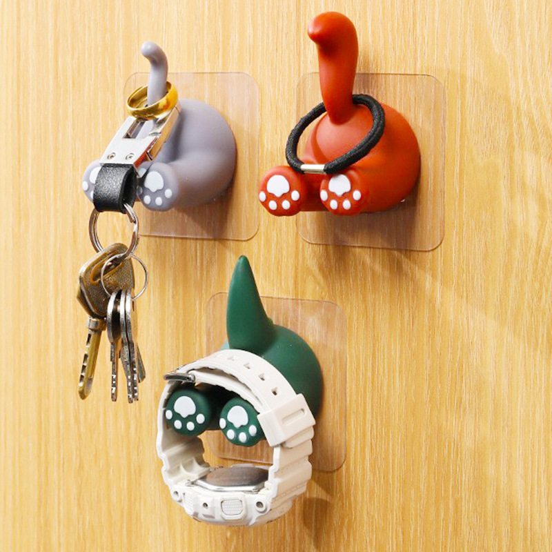 New Cute Animal Wall Hook Home Decor Bathroom Tower Hanger Hook Toothbrush Holder Keys Bags Coat Hanger Hook Organizer Rack