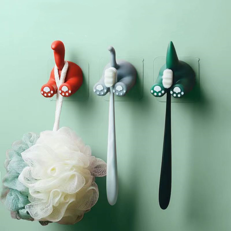 New Cute Animal Wall Hook Home Decor Bathroom Tower Hanger Hook Toothbrush Holder Keys Bags Coat Hanger Hook Organizer Rack