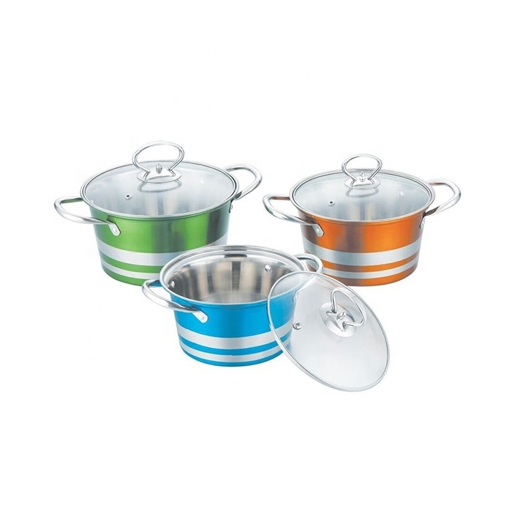 Wholesale china pot 3pcs casseroles nonstick set stainless steel  cookware sets dish set