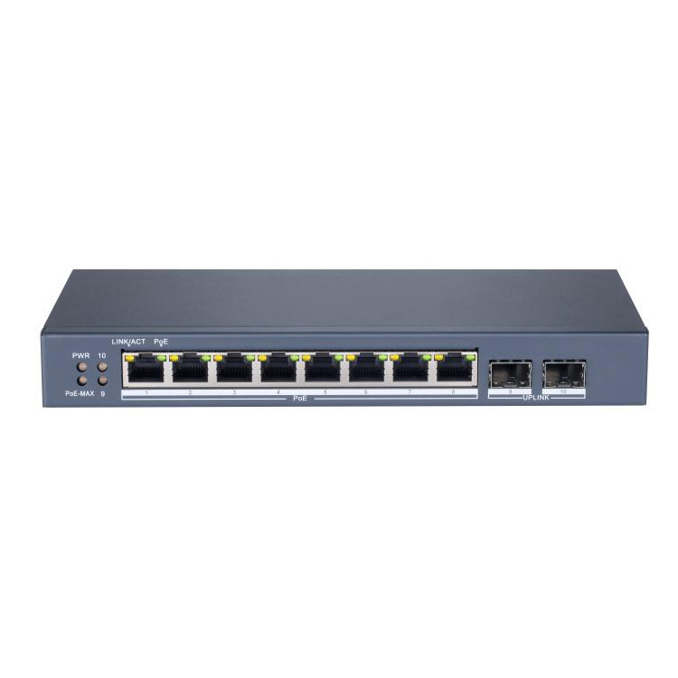 Original Brand New 8x gigabit PoE Switch DS-3E1510P-E Compatible with Hikvision 8Port Gigabit Smart POE Switch DS-3E1510P-SI