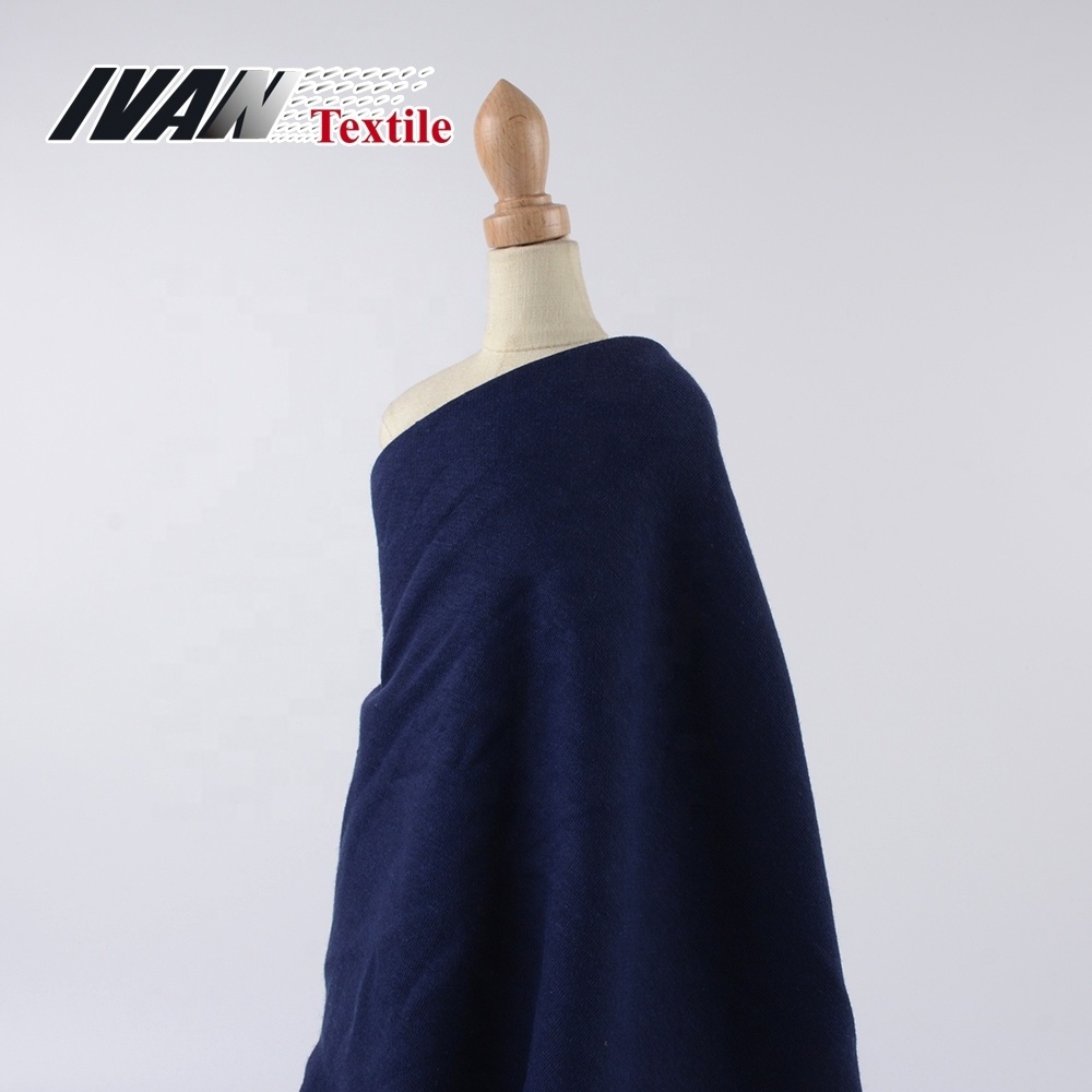 Hot sale knit plain CVC one side brushed fleece polyester cotton fabric for sweatshirt