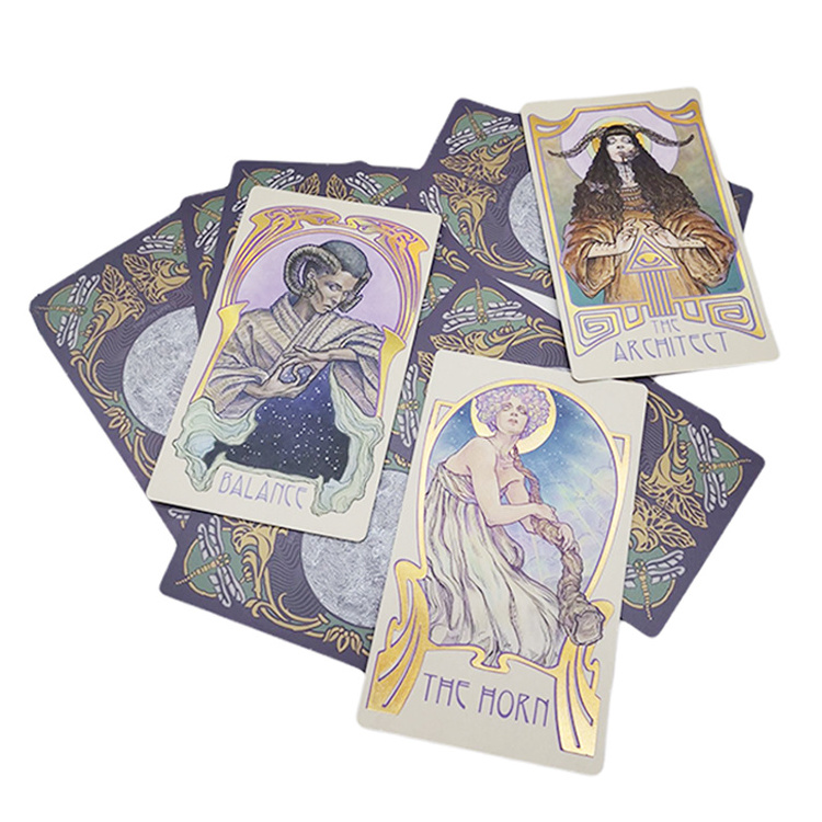 Factory Price Tarot Cards Deck With Guidebook Custom Printing magic fantasy Tarot Cards holographic