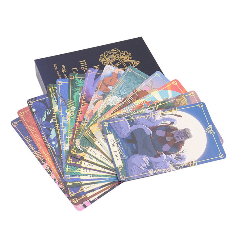 Wholesale buy custom printing Gold foil Tarot Card Board Game Playing Card Game Deck Oracle Tarot Card With Guidebook