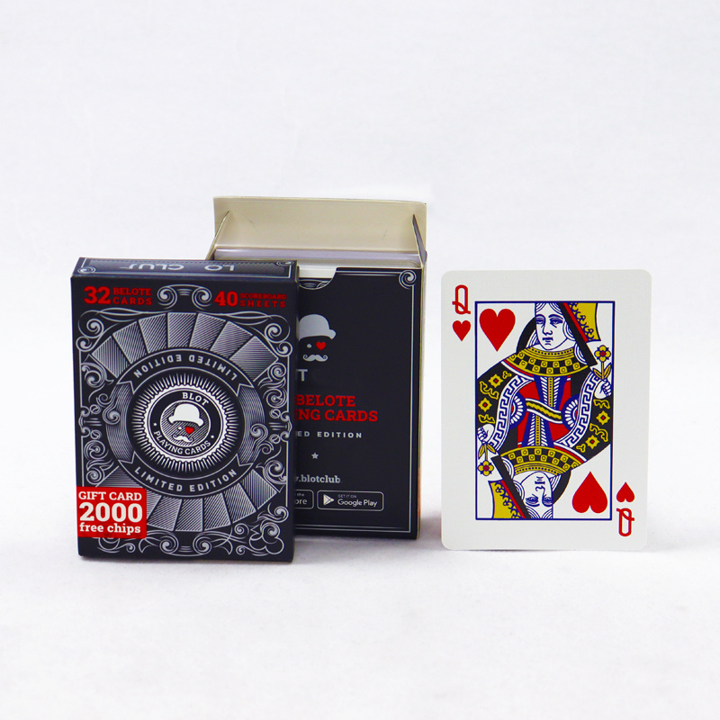 custom black core paper club exclusive silver foil playing card factory printing superior quality bridge cards set