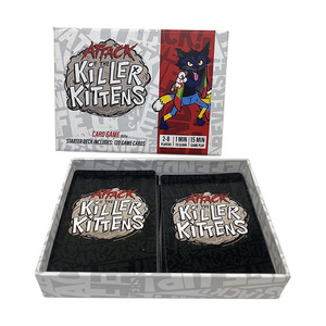 factory custom high quality fun friends party game cards wholesale black cat killer game cards packed in box