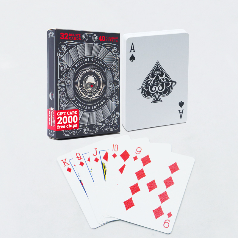 custom black core paper club exclusive silver foil playing card factory printing superior quality bridge cards set