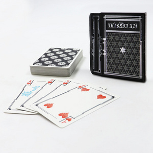 Custom print front and back bar code linen texture recreation playing card high quality magic show playing cards