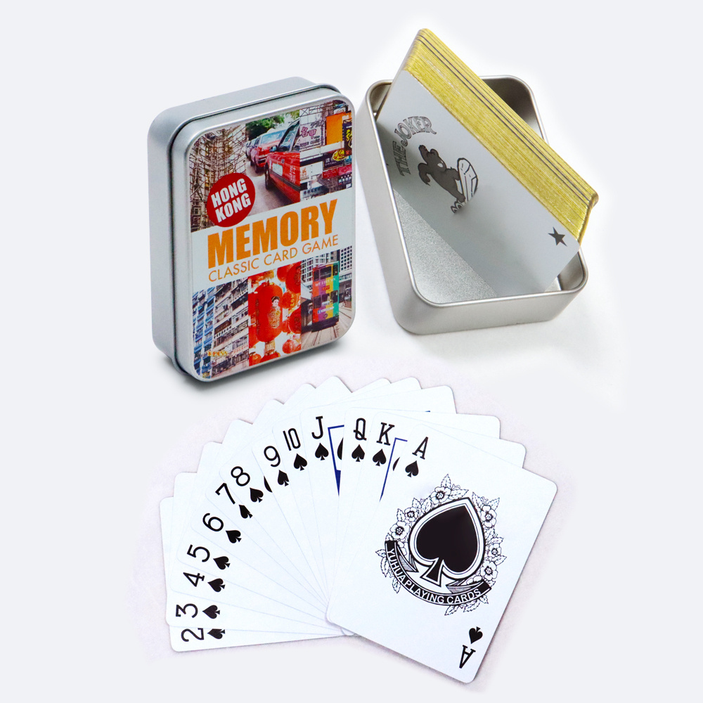 Custom Design pvc Washable Poker Printing Plastic Gold Edge Waterproof Playing Cards With Luxury Tin Box