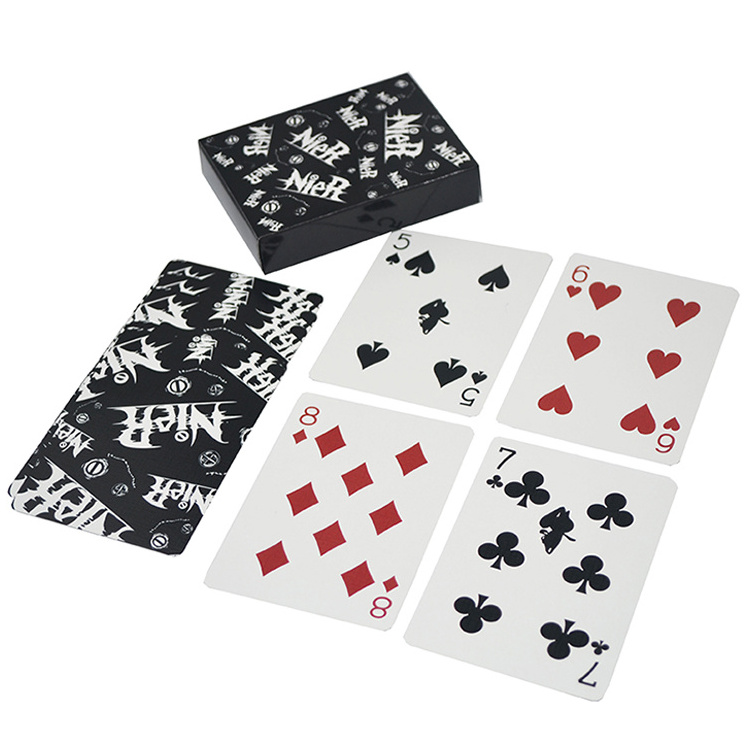 China Factory Custom Logo Cool Black Playing Cards Printing Gold Foil Waterproof Magic Poker Playing Cards set with Gift Box