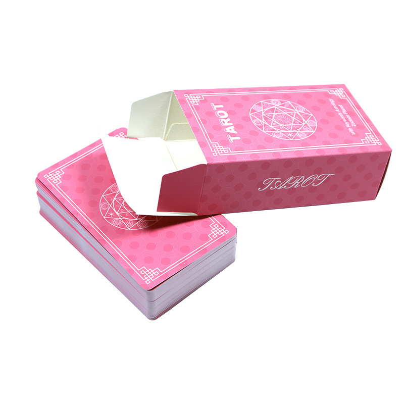 Custom Printing Pink Paper Lovely Oracle Tarot Card Deck Printed High Quality Girly Tarot Cards With Information