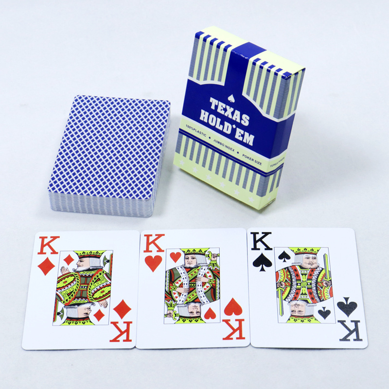 Custom Wholesale Design Printing 100% Pvc Plastic Casino Card Game Jumbo Playing Cards Poker