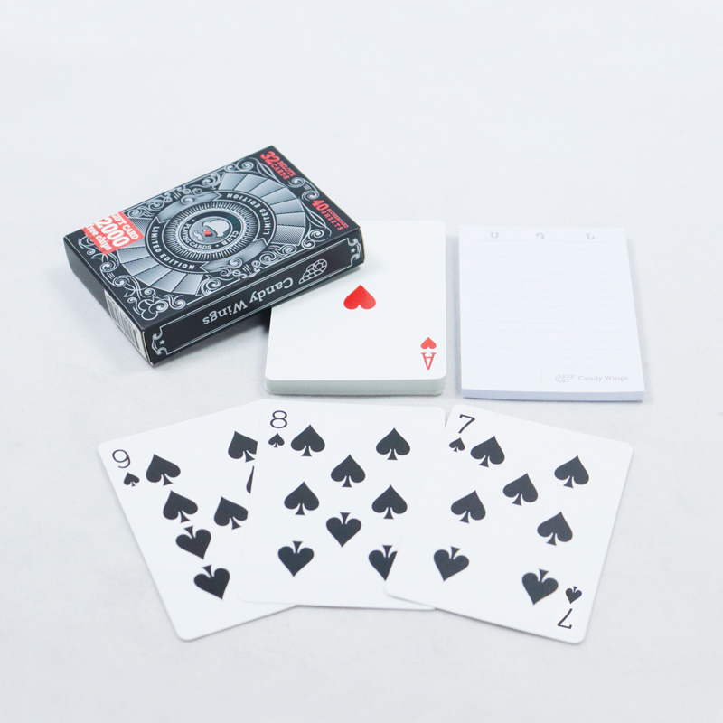 custom black core paper club exclusive silver foil playing card factory printing superior quality bridge cards set