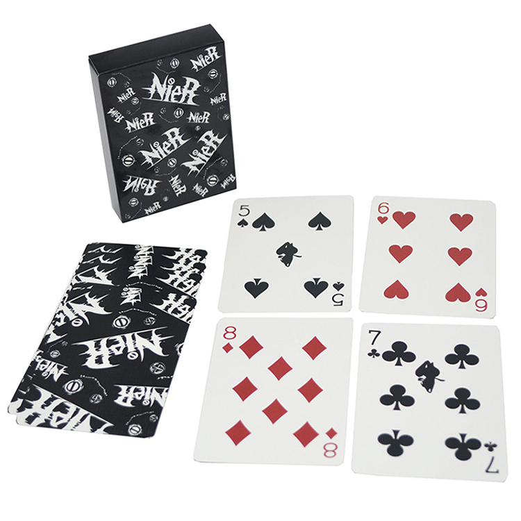 China Factory Custom Logo Cool Black Playing Cards Printing Gold Foil Waterproof Magic Poker Playing Cards set with Gift Box