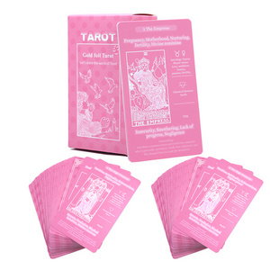 Custom Printing Pink Paper Lovely Oracle Tarot Card Deck Printed High Quality Girly Tarot Cards With Information