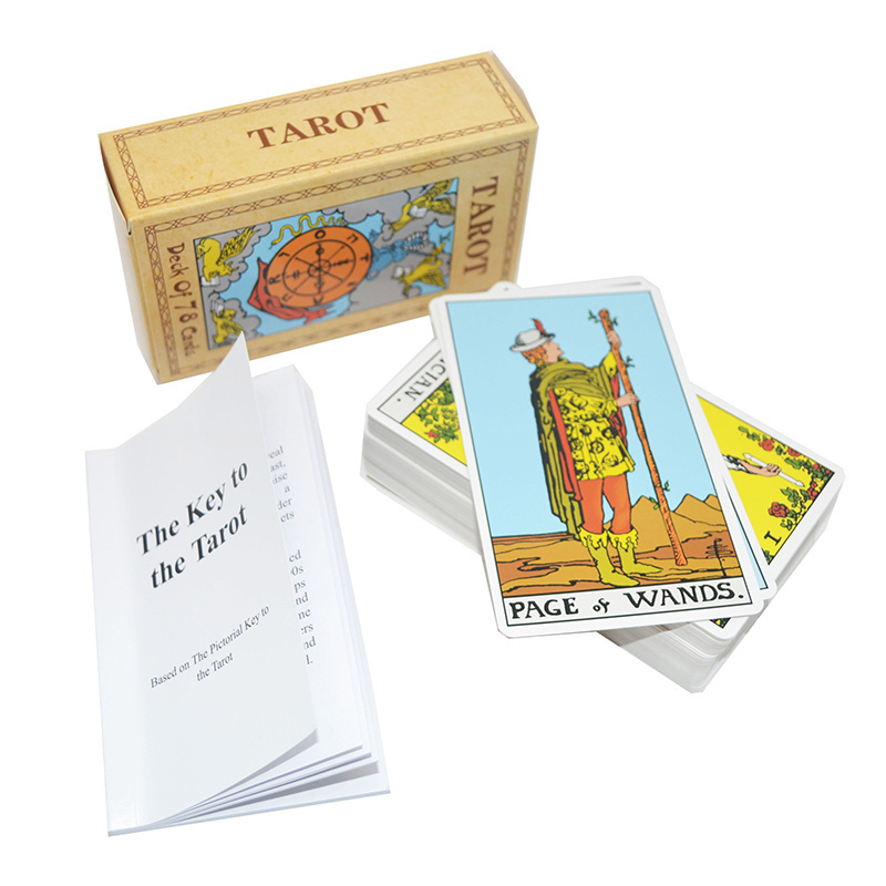 Custom printing big mini mat paper tarot cards printed guidebook tarot deck wholesale