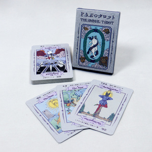 Printing cat silver foil Japanese tarot cards wholesale best your own logo tarot card for beginners print the fool tarot card