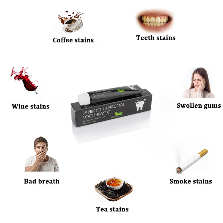 100% Bamboo Whitening Organic Activated Charcoal Toothpaste  Suppliers Private Label