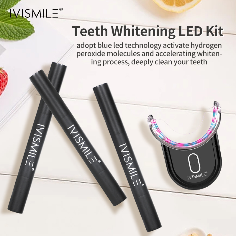 IVISMILE 2024 Best Selling Dental Care Wireless Blue Light Home OEM Teeth Whitening Kit Led Light Own Brand