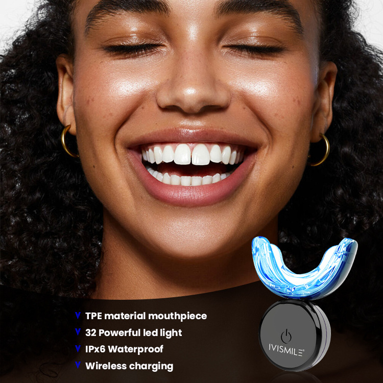 IVISMILE Wholesale Private Label Wireless Blue Light Teeth Whitening Home Use Teeth Whitening LED Kit