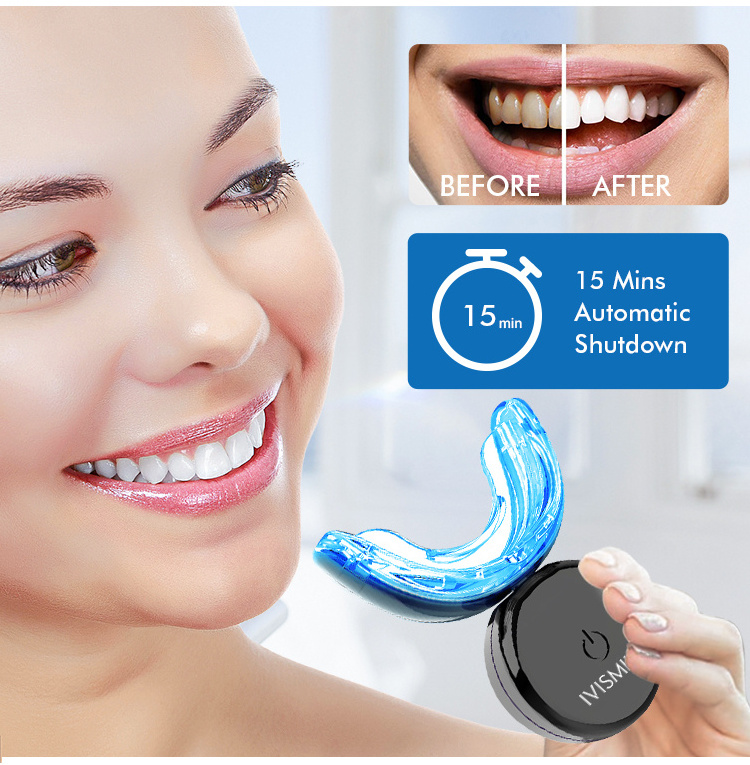 IVISMILE Wholesale Private Label Wireless Blue Light Teeth Whitening Home Use Teeth Whitening LED Kit