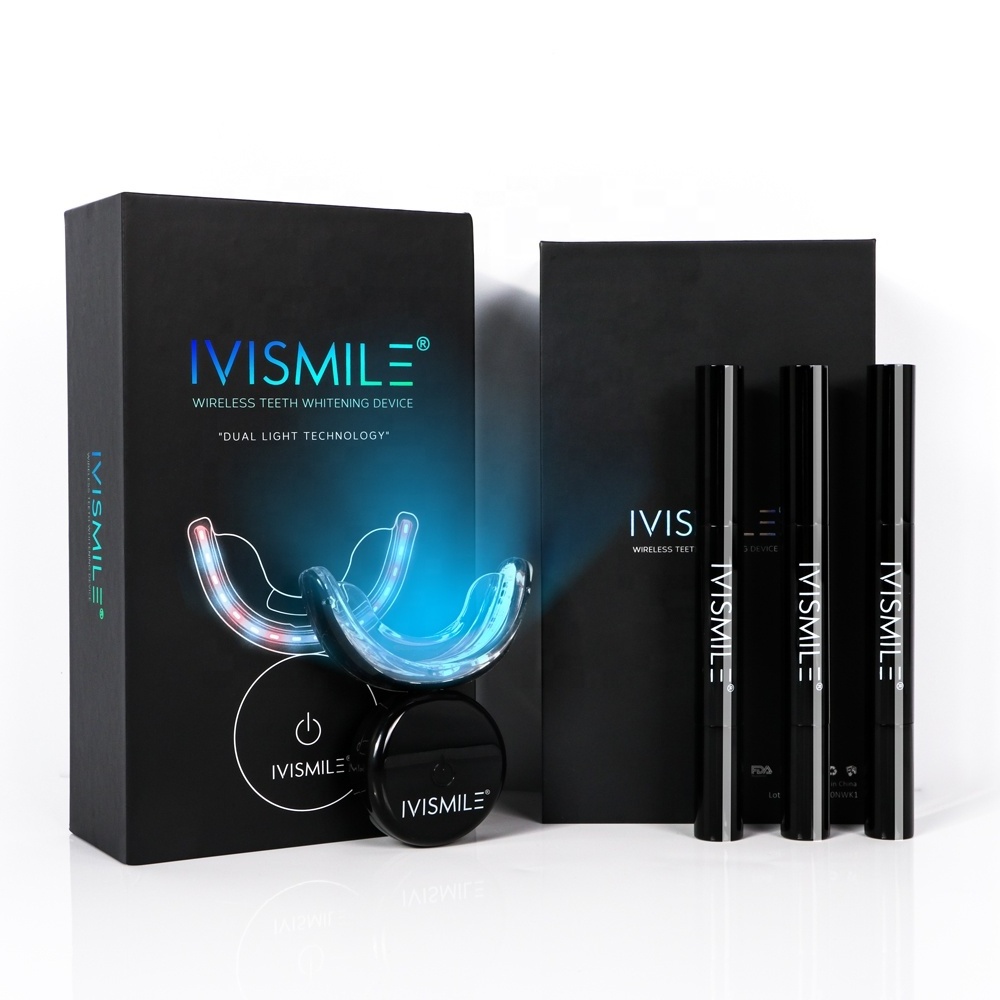 IVISMILE Wholesale Private Label Wireless Blue Light Teeth Whitening Home Use Teeth Whitening LED Kit