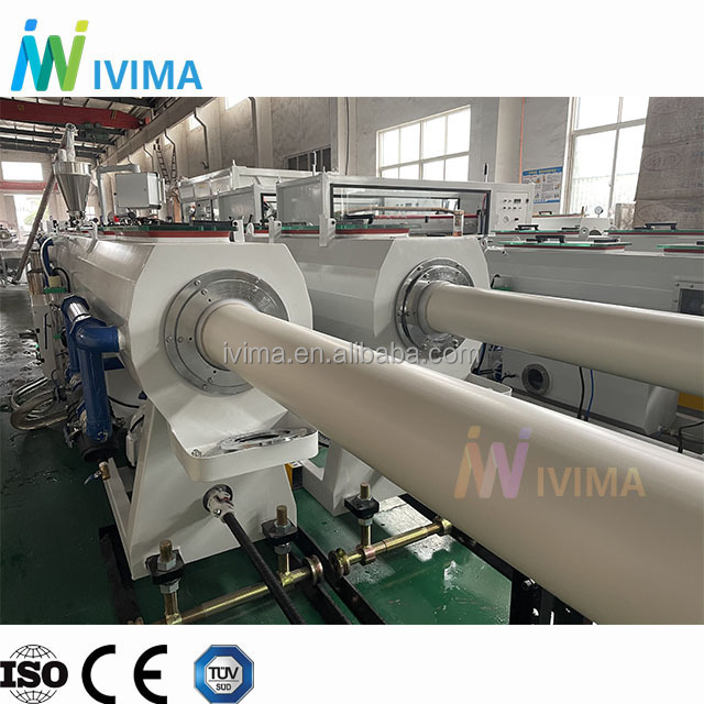 Ivima 50-200mm PVC Plastic water pipe making machine/UPVC CPVC tube extrusion production line