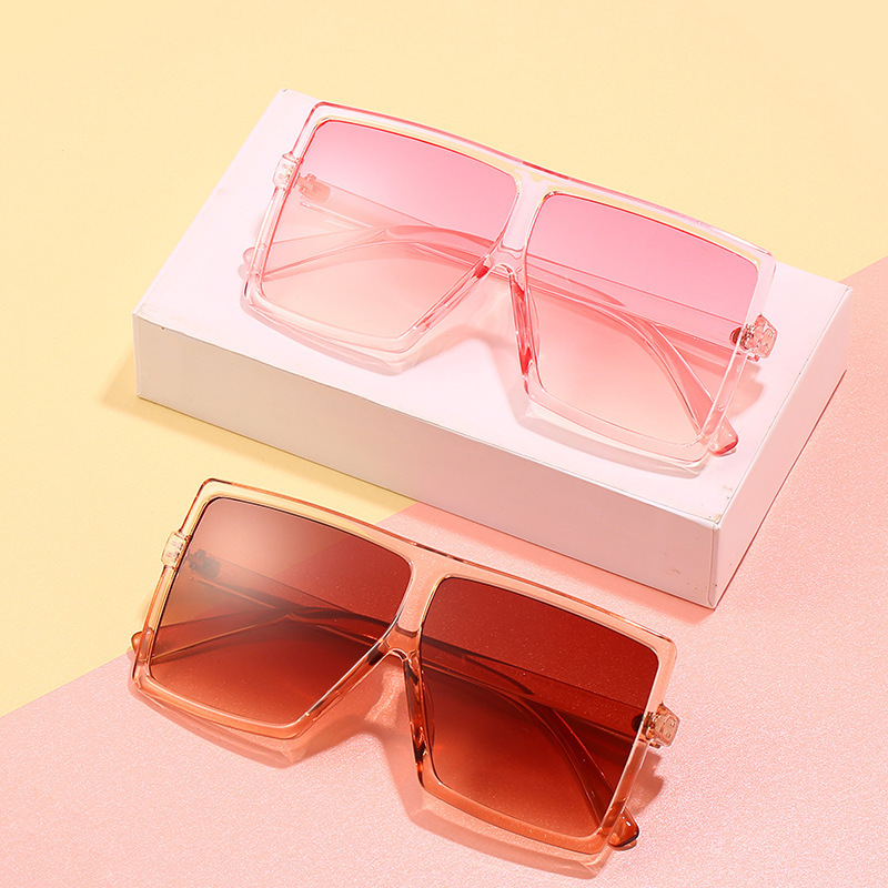 Children Sun Glasses Oversized Square Kids Sunglasses PC Pink Sunglasses Cheap Wholesale Fashion Girls UV400 Kids Size 2 Pcs