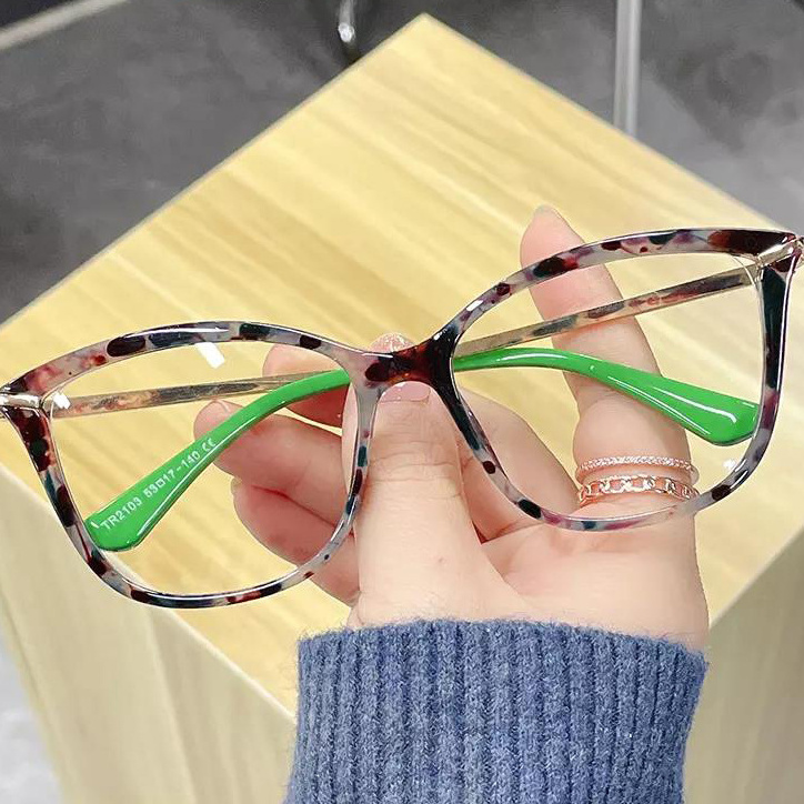 Eyebrow Flat Lens Cross-border Trend Glasses Frame The New TR90 Fashion AC Unisex Optical Frame Colorful Transparent Anti-blue