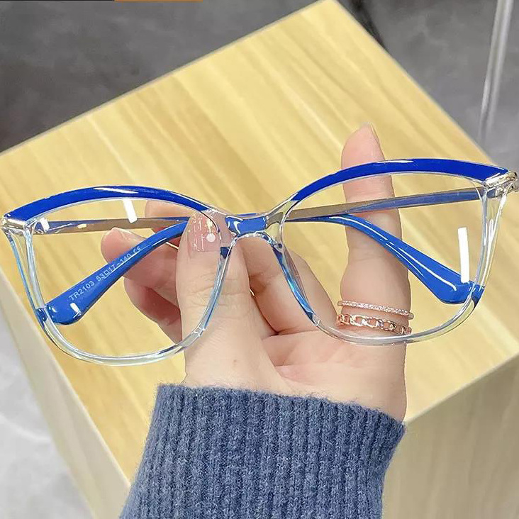 Eyebrow Flat Lens Cross-border Trend Glasses Frame The New TR90 Fashion AC Unisex Optical Frame Colorful Transparent Anti-blue