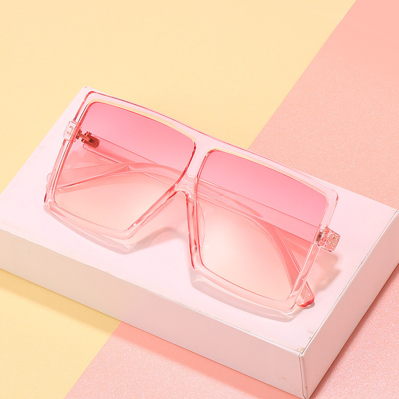 Children Sun Glasses Oversized Square Kids Sunglasses PC Pink Sunglasses Cheap Wholesale Fashion Girls UV400 Kids Size 2 Pcs