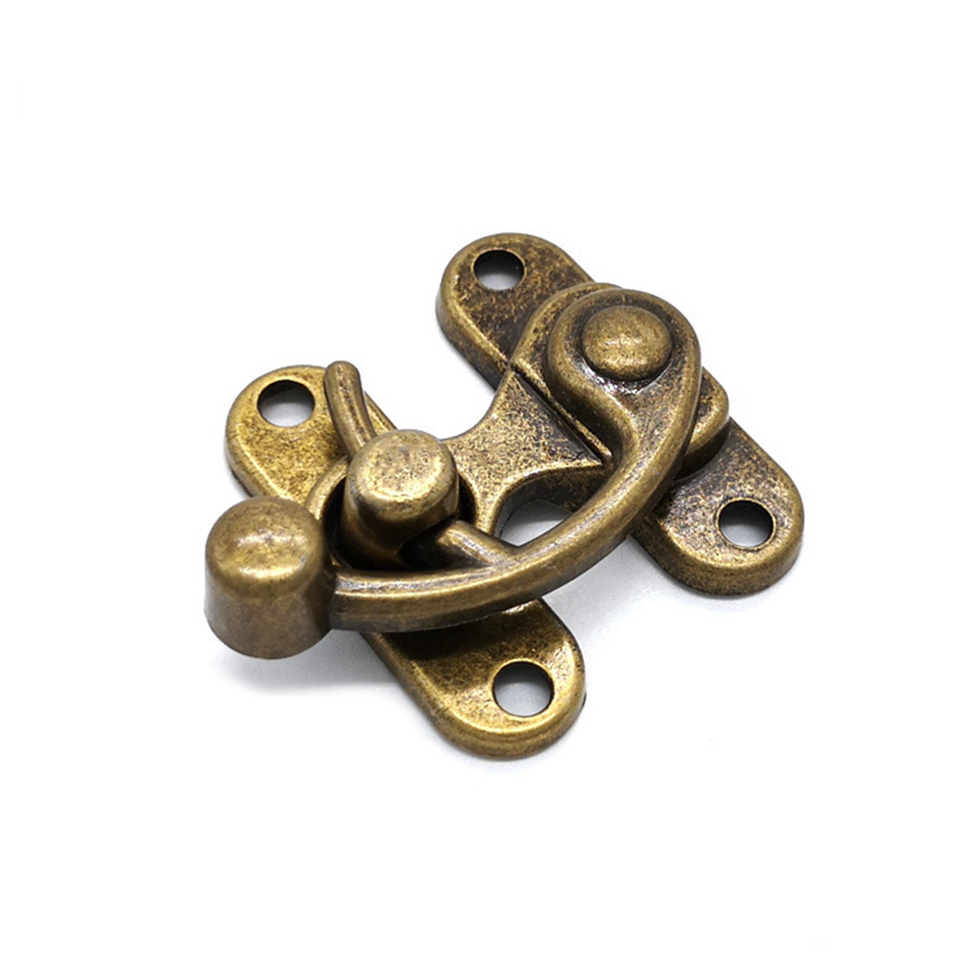 Hot Sale 38x44mm Antique Brass Cabinet Box Locks Metal Latches for Box lock Buckle Small Lock