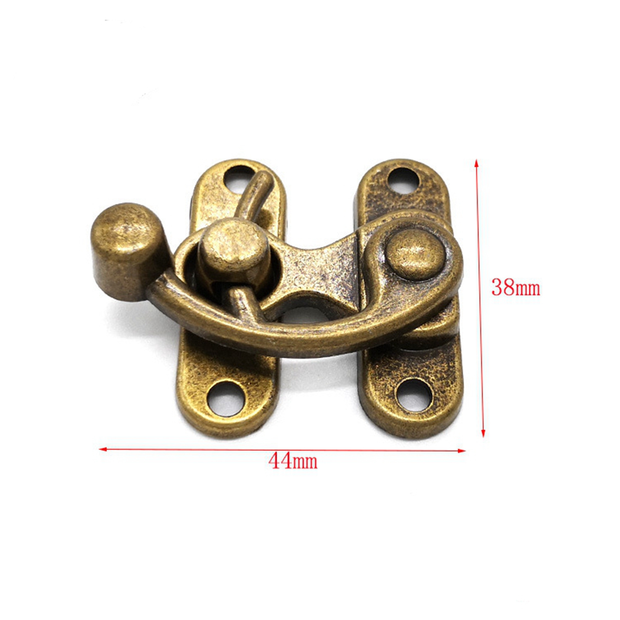 Hot Sale 38x44mm Antique Brass Cabinet Box Locks Metal Latches for Box lock Buckle Small Lock