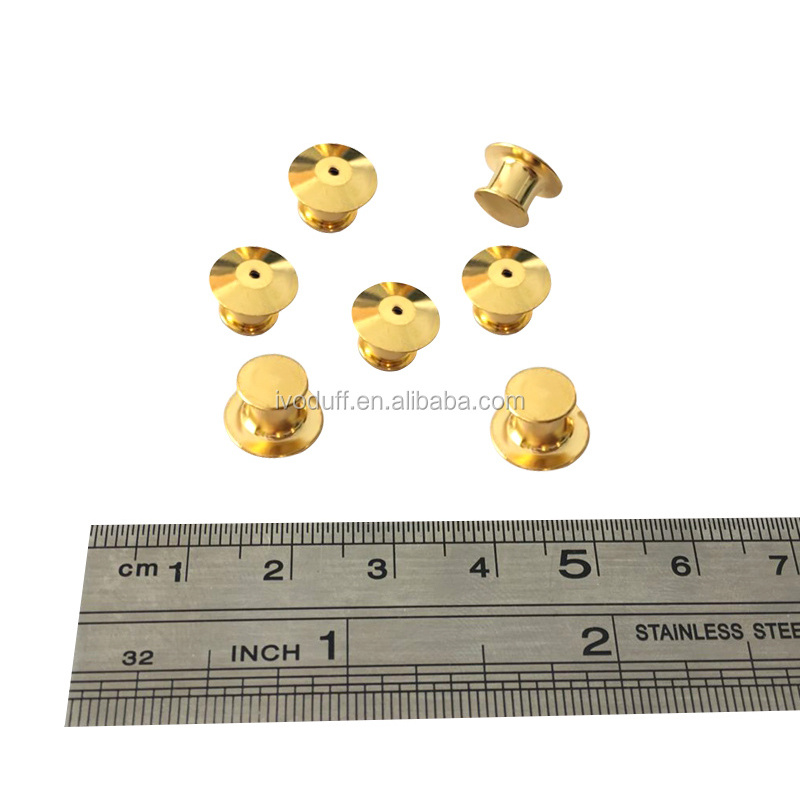 Wholesale gold locking pin back, flat pin clasp back for sale