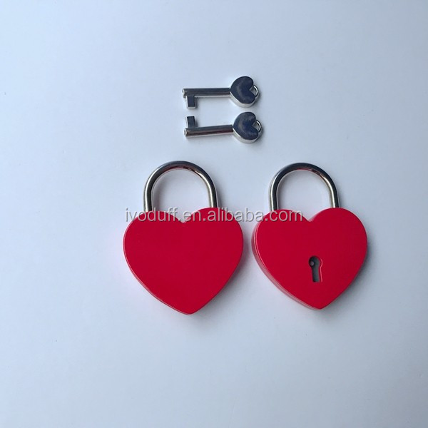 Ivoduff love lock padlock Various Color Love Heart Padlock With Key