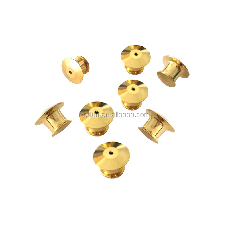 Wholesale gold locking pin back, flat pin clasp back for sale