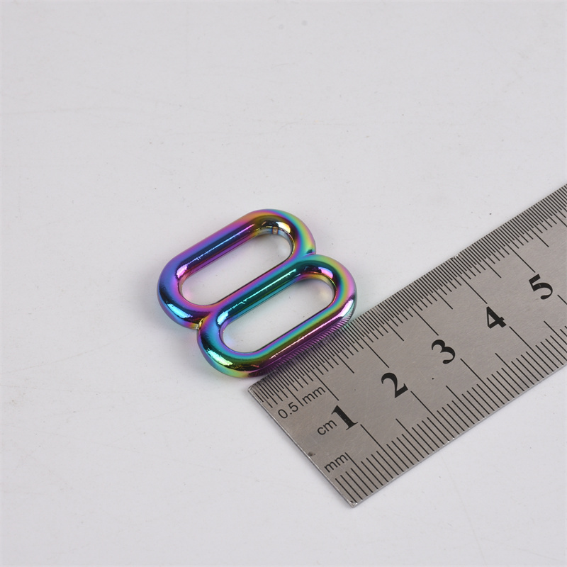 Rainbow Metal Handbag Strap Eight Shape Buckle Webbing Belt Adjuster Slider Buckle