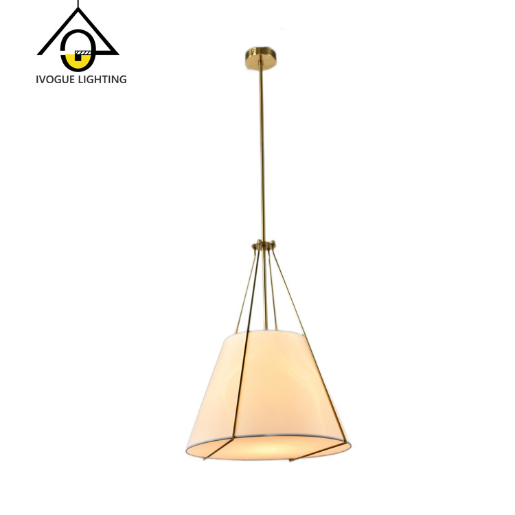 ROUND brass and white painting modern chandelier pendant light ceiling fixture