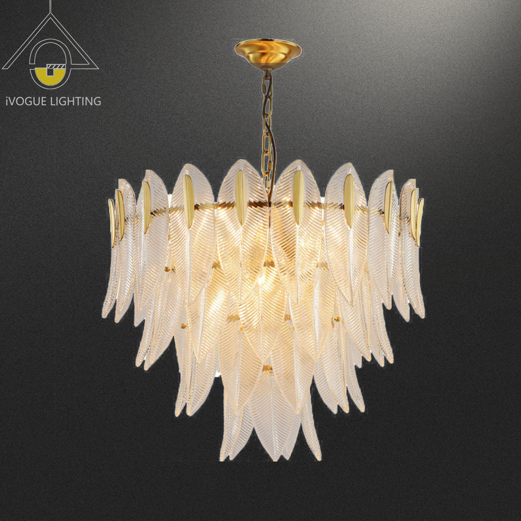 Flush Mounted Leaf Glass Lighting Living Room Chandelier Italy Design Modern Rectangular Leaf Glass Ceiling Light